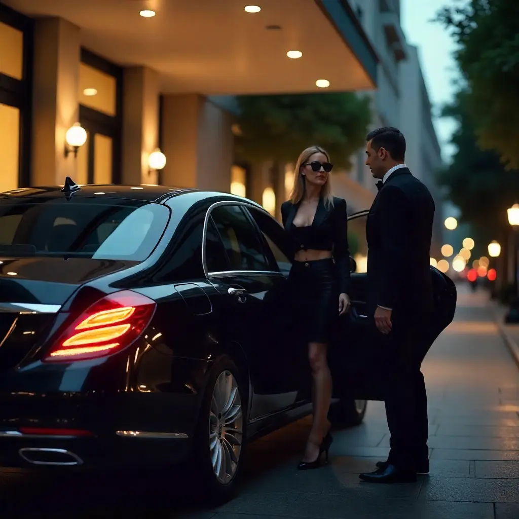 a chauffeur welcome a girl in Dunstable taxi